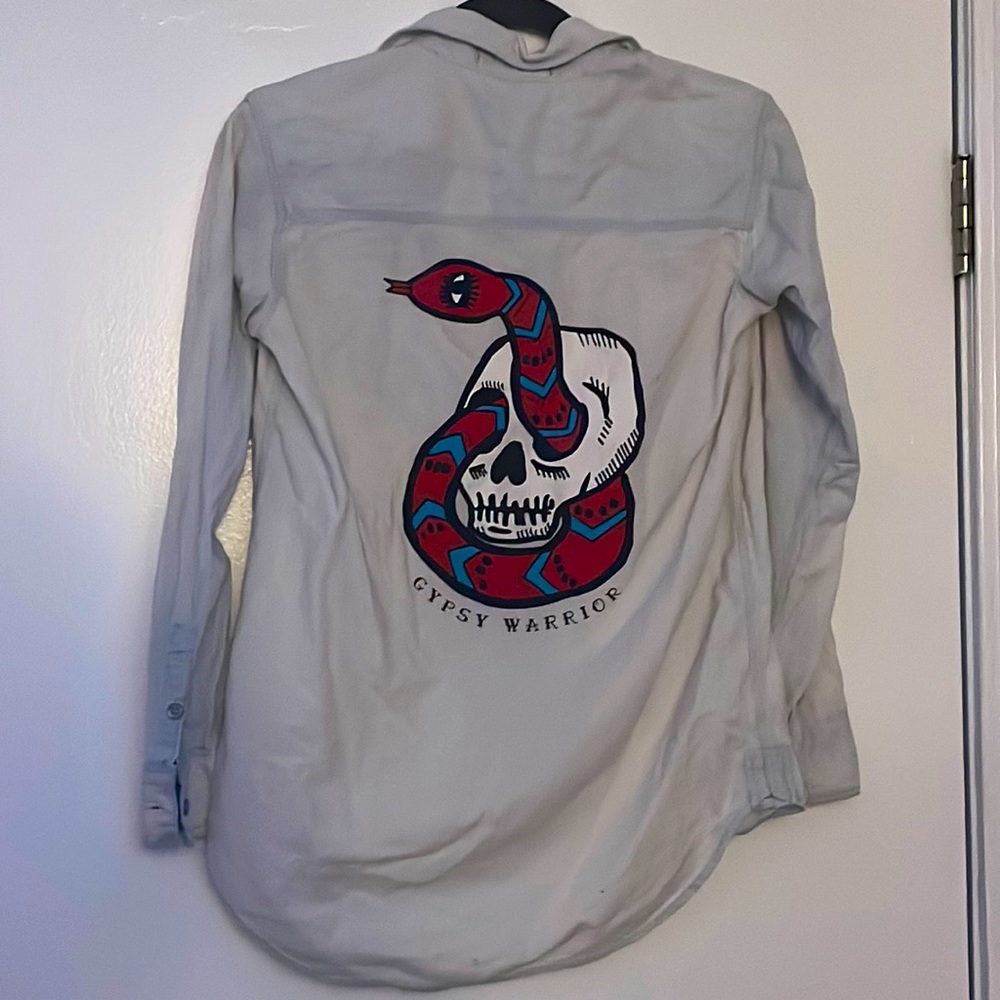 Gypsy warrior, button down shirt, size small